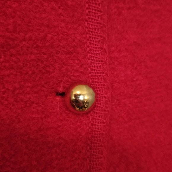 Vintage Tally-Ho Red Button-Up Women's Wool Sweater - Picture 2 of 5